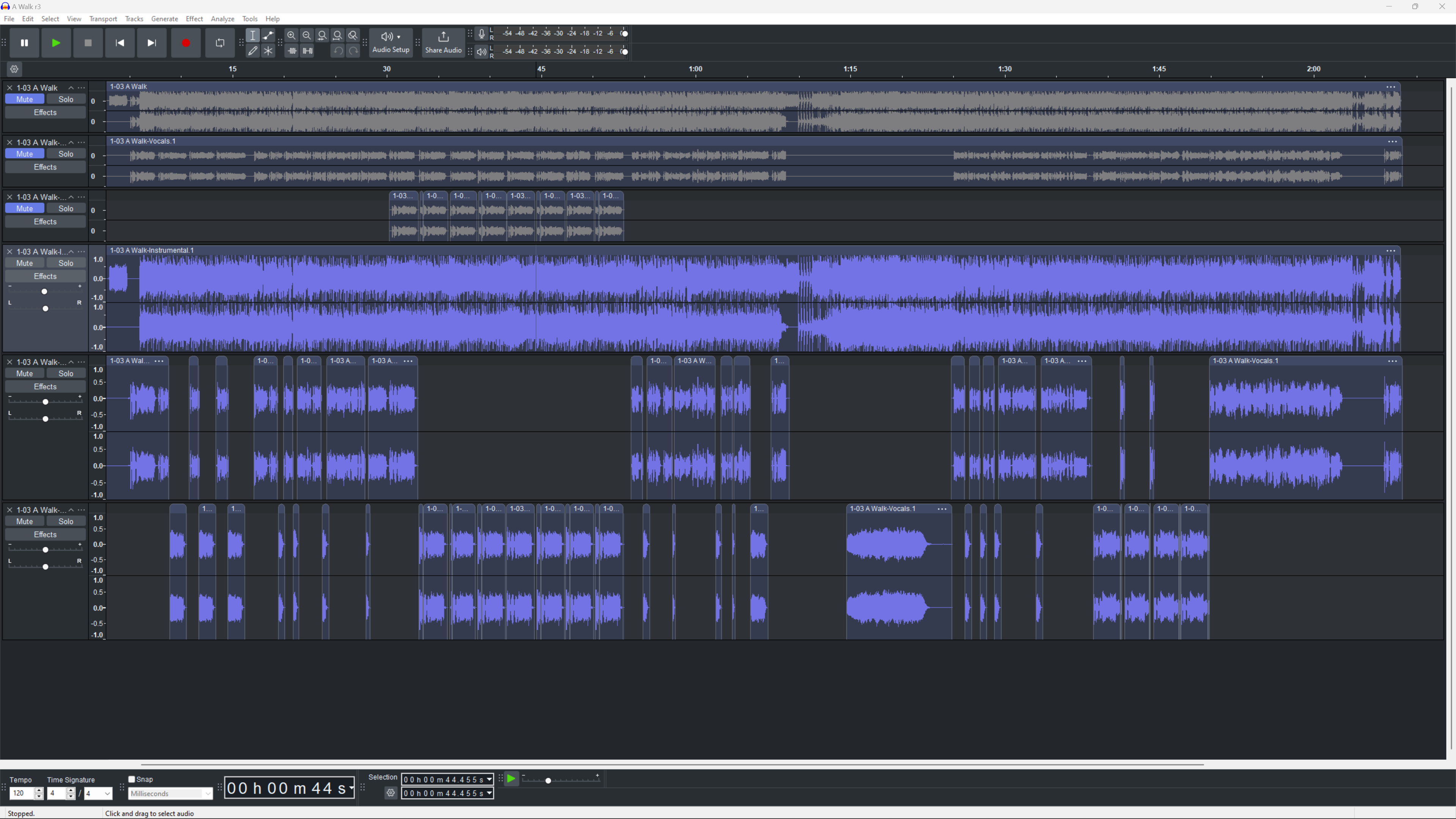 Audacity timeline